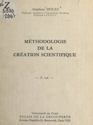 cover image of Méthodologie de la création scientifique